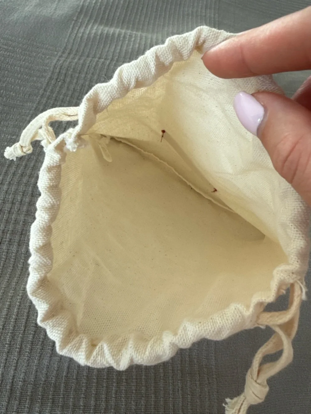 Valentino Garavani Cream Canvas Dust Bag with Red Logo Patch